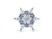Bling Jewelry Crystal Christmas Flower Snowflake Brooch Pin Rhodium Plated