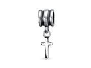Bling Jewelry Sterling Silver Cross Charm Inspirational Dangle Bead Fits Pandora Bracelet
