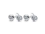 Bling Jewelry Classic Sterling Silver Single Woven Love Knot Shirt Studs Set