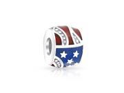 Bling Jewelry Sterling Silver Patriotic Stars Stripes Flag Bead Fits Pandora