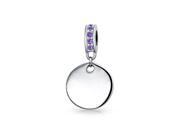 Bling Jewelry 925 Silver Purple Swarovski Crystal Dangle Disc Bead