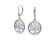Bling Jewelry 925 Silver Celtic Tree of Life Leverback Dangle Earrings