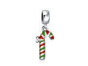Bling Jewelry 925 Silver Candy Cane Christmas Dangle Charm Bead Fits Pandora