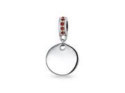 Bling Jewelry 925 Silver Red Swarovski Crystal Dangle Disc Bead