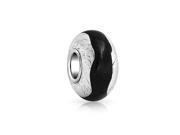 Bling Jewelry Black Murano Glass Bead Pandora Compatible Sterling Silver