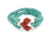Bling Jewelry Reconstituted Turquoise Howlite Bracelet Silver Plated