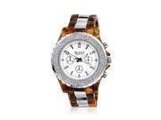 Bling Jewelry Simulated Tortoise Shell Silver Plated Boyfriend Link Watch