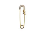 Bling Jewelry 925 Silver Gold Plated Clear CZ Pave Safety Pin Brooch
