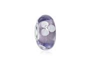Bling Jewelry 925 Silver Simulated Amethyst Murano Glass Flower Bead Fits Pandora