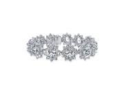 Bling Jewelry Oval CZ Flower Crown Bridal Tennis Bracelet Rhodium Plated