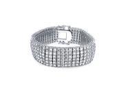 Bling Jewelry Bridal Tennis Bracelet Six Row Clear CZ 7.5in Rhodium Plated