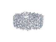 Bling Jewelry Oval Bridal Tennis Bracelet Clear CZ 7in Rhodium Plated