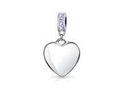 Bling Jewelry 925 Silver Dangle Heart Simulated Alexandrite CZ Bead Fits Pandora