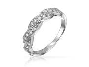 Bling Jewelry Sterling Silver Pave CZ Twist Infinity Band Ring
