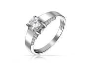 Bling Jewelry Sterling Silver Modern Solitaire CZ Round Engagement Ring