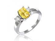 Bling Jewelry Simulated Citrine Sterling Silver 3 Stone Engagement Ring