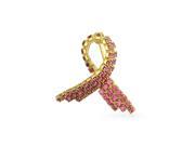 Bling Jewelry Gold Plated Rhinestone Breast Cancer Pink Ribbon Lapel Pin