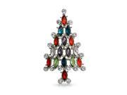 Bling Jewelry Marquise Crystal Christmas Tree Brooch Pin Rhodium Plated
