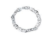 Bling Jewelry Sterling Silver Marina Link Mens Bracelet 8 Inch