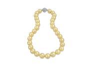 Bling Jewelry Champagne Simulated Pearl Necklace Crystal Rhodium Plated
