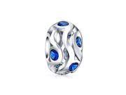 Bling Jewelry Simulated Sapphire CZ September Birthstone .925 Sterling Silver Bead Fits Pandora