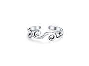 Bling Jewelry Sterling Silver Swirl Midi Ring Adjustable Scroll Toe Rings