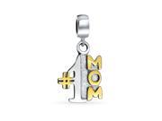 Bling Jewelry Gold Plated 925 Silver Number 1 Mom Dangle Bead Fits Pandora