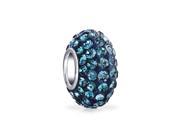 Bling Jewelry Simulated Blue Topaz Crystal Bead 925 Silver