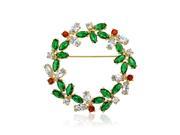Bling Jewelry Gold Plated Simulated Emerald Marquise CZ Wreath Pin Brooch