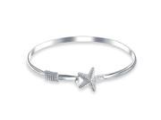Bling Jewelry 925 Sterling Silver Nautical Starfish Bangle Bracelet 7.5in
