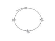Bling Jewelry 925 Sterling Silver Starfish Charm Bracelet