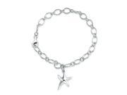 Bling Jewelry 925 Silver Oval Link Happy Starfish Nautical Charm Bracelet