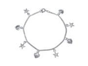 Bling Jewelry Shell Starfish Nautical Sea Life Charm Bracelet 925 Silver