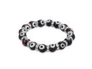 Bling Jewelry Evil Eye Beads 10mm Purple Stretch Crystal Bracelet 7.5in Silver Plated