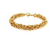 Bling Jewelry Stainless Steel Gold Plated Twisted Rope Byzantine Bracelet
