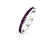 Bling Jewelry 925 Sterling Silver Simulated Amethyst CZ Eternity Band