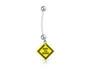 Bling Jewelry Bioflex Baby on Board Sign Pregnant Belly Ring 316L Steel