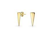 Bling Jewelry Modern Gold Plated Silver Geometric Triangle Stud Earrings