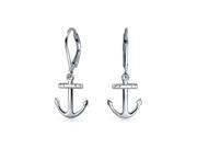 Bling Jewelry Sterling Silver Dangle Nautical Leverback Anchor Earrings