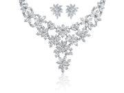 Bling Jewelry Marquise CZ Bridal Necklace Earrings Set Rhodium Plated