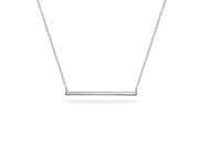 Bling Jewelry 925 Silver Modern Bar Pendant Necklace 16in Rhodium Plated