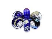 Bling Jewelry .925 Gold Foil Simulated Amethyst Murano Glass Bead Bundle Silver Fits Pandora