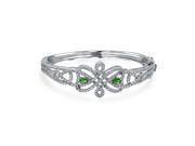 Bling Jewelry Simulated Emerald CZ Celtic Bridal Bangle Rhodium Plated