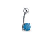 Bling Jewelry Gemstone Reconstituted Turquoise Belly Button Ring 316L Steel