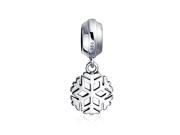 Bling Jewelry Dangle Christmas Snowflake 925 Sterling Silver Holiday Bead Fits Pandora