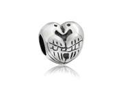 Bling Jewelry 925 Sterling Silver Dove Love Birds Heart Bead Pandora Compatible