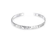 Bling Jewelry Flat Hammered Sterling Silver Cuff Bangle Bracelet