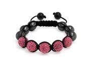 Bling Jewelry Fushia Pink Bracelet Shamballa Inspired Crystal Bead 12mm
