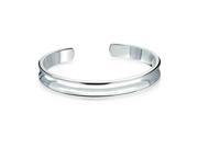 Bling Jewelry Polished Shiny Concave Cuff Bangle Bracelet Silver Plated