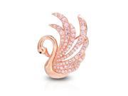 Bling Jewelry Rose Gold Plated Simulated Pink Topaz CZ Swan Pendant Brooch